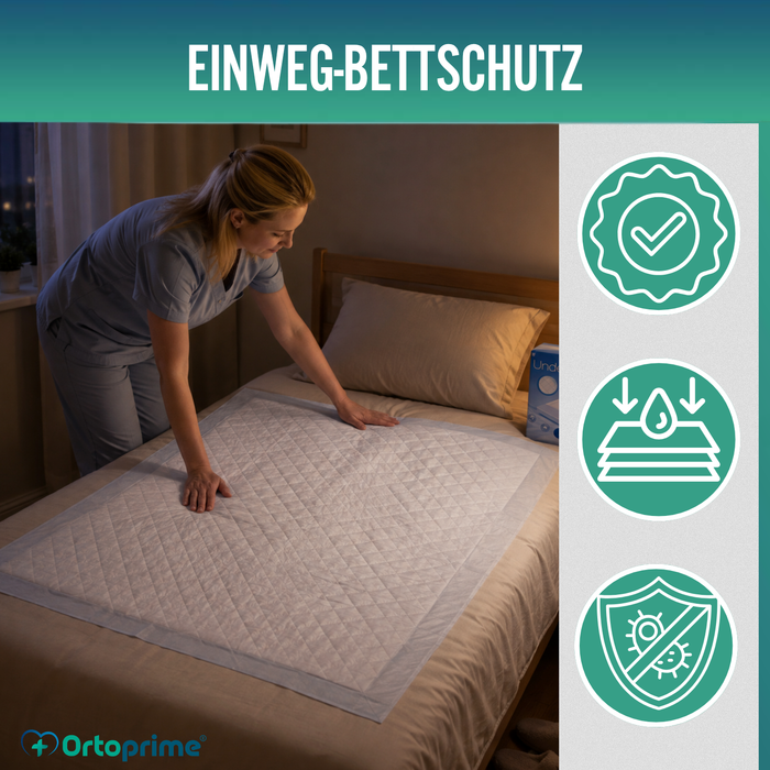 Superabsorbierende Einwegunterlage mit Vlies | 90x180 cm