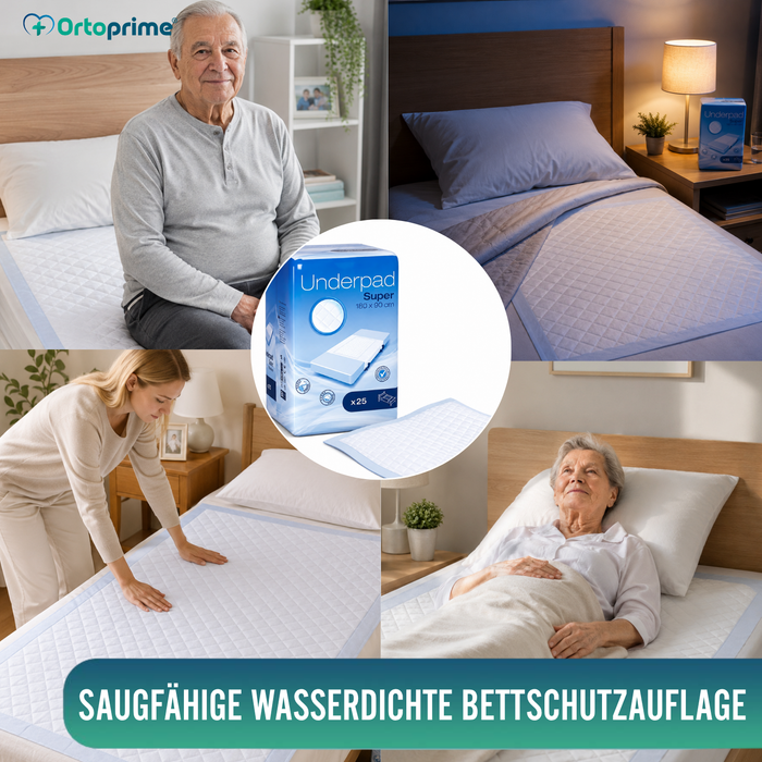 Superabsorbierende Einwegunterlage mit Vlies | 90x180 cm