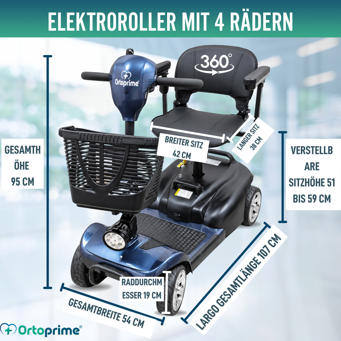 Zerlegbares Elektromobil 4 Räder | Entnehmbarer Akk
