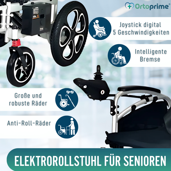Elektrischer Rollstuhl Große Räder | Mit Lithium-Batterie