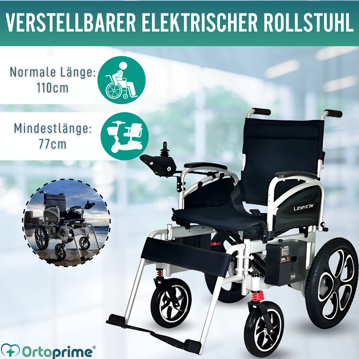 Klappbarer Elektrischer Rollstuhl mit Gelbatterien | 5 Gänge