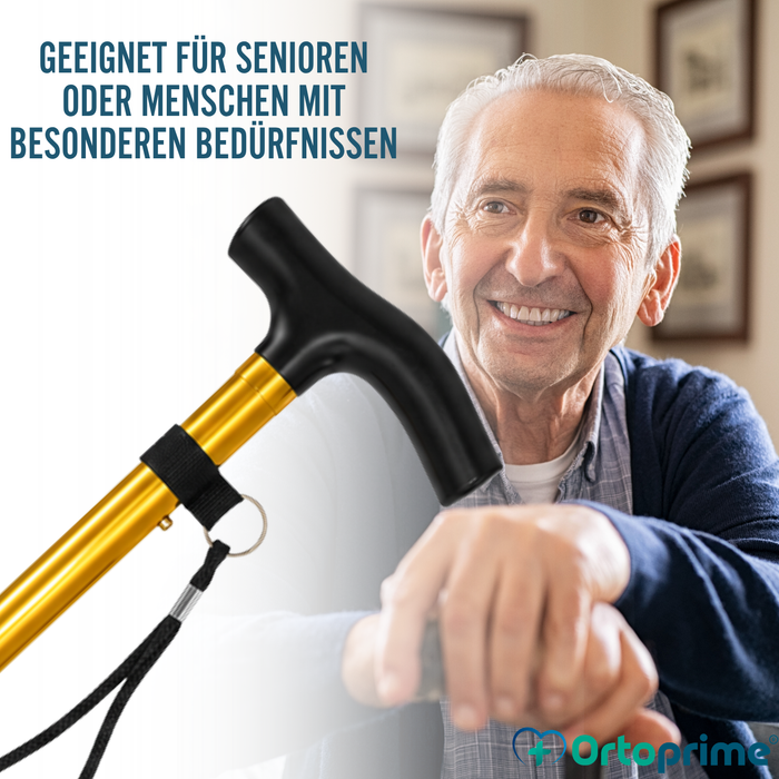 Faltstock Verstellbar und Ausziehbar | Goldfarben