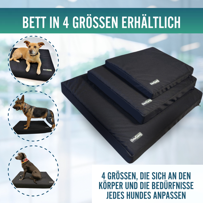 Viscoelastische Hundematratze, wasserfester Bezug | 4 Größen