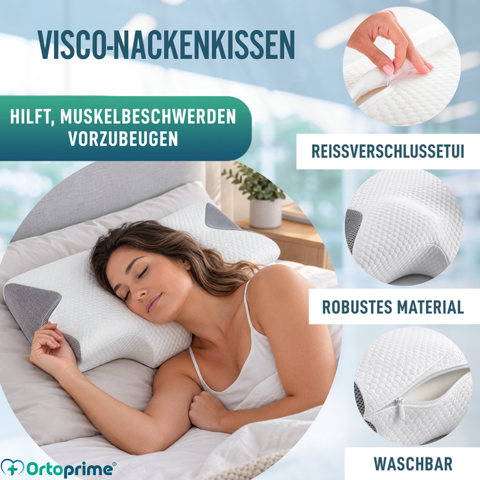 Ergonomisches viskoelastisches Nackenkissen mit Kontur