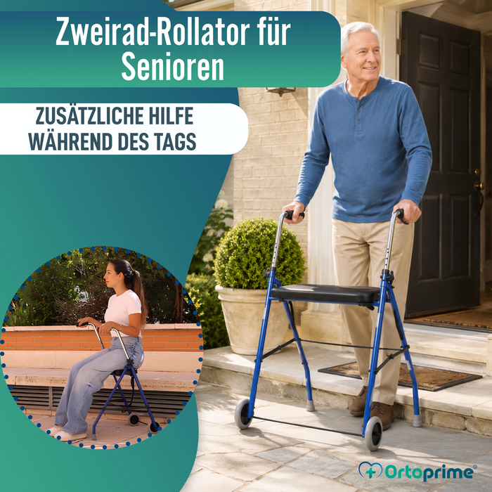 Rollator für Senioren 2 Räder | Faltbare Rollatoren für Erwachsene