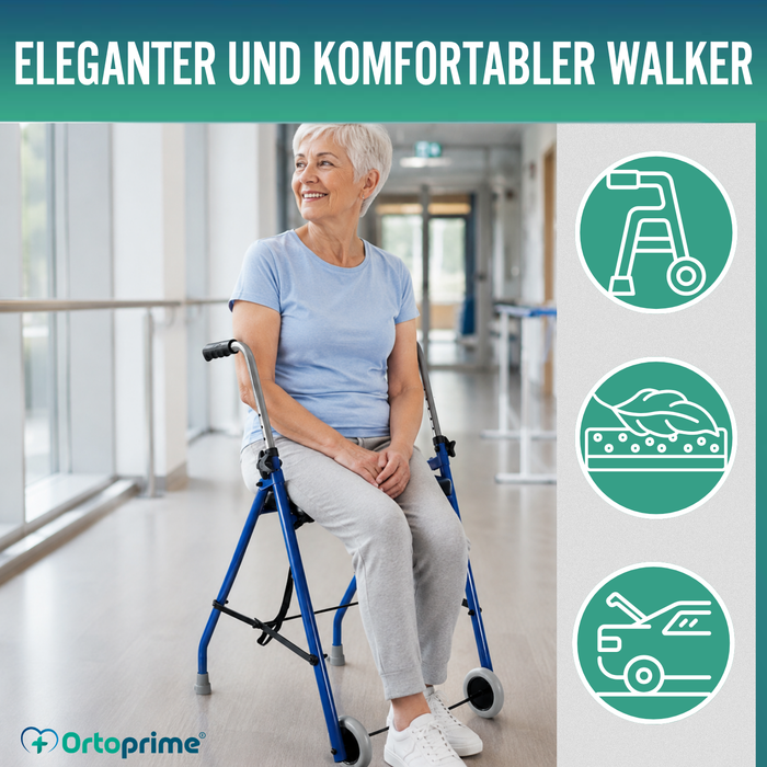 Rollator für Senioren 2 Räder | Faltbare Rollatoren für Erwachsene