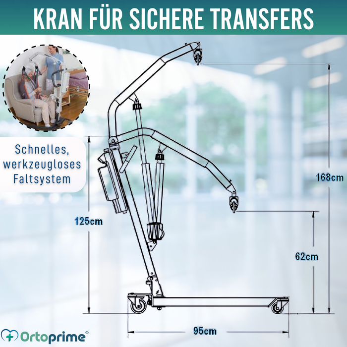 Patientenlift mit Integriertem Schnellverschlussgurt