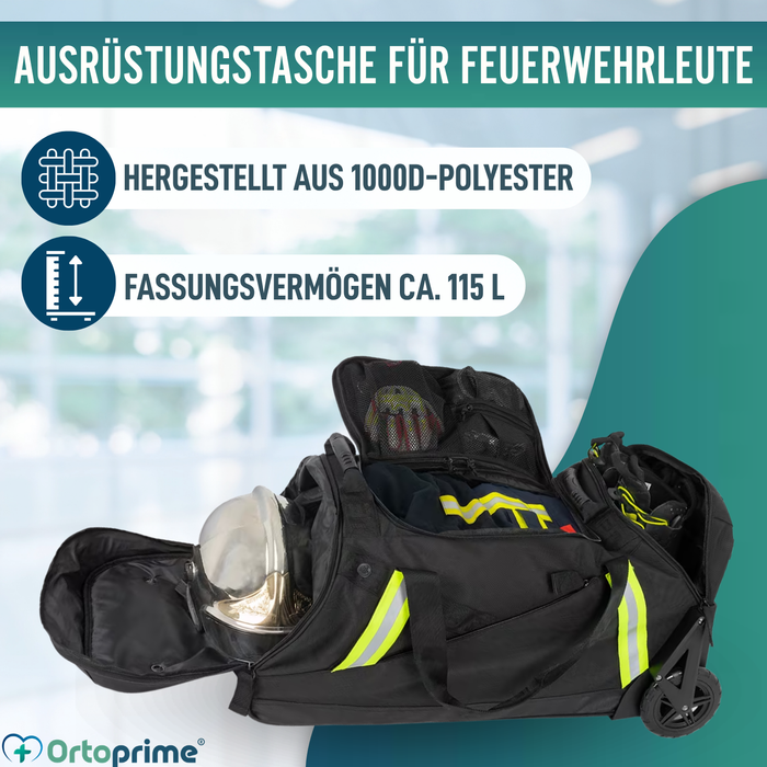 Professionelle Feuerwehr-Trolleytasche mit Rollen für PSA