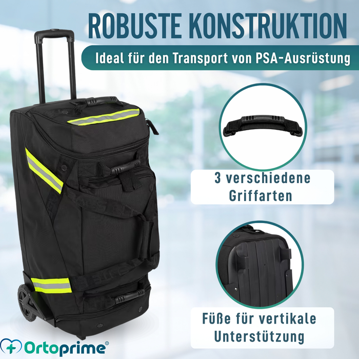 Professionelle Feuerwehr-Trolleytasche mit Rollen für PSA