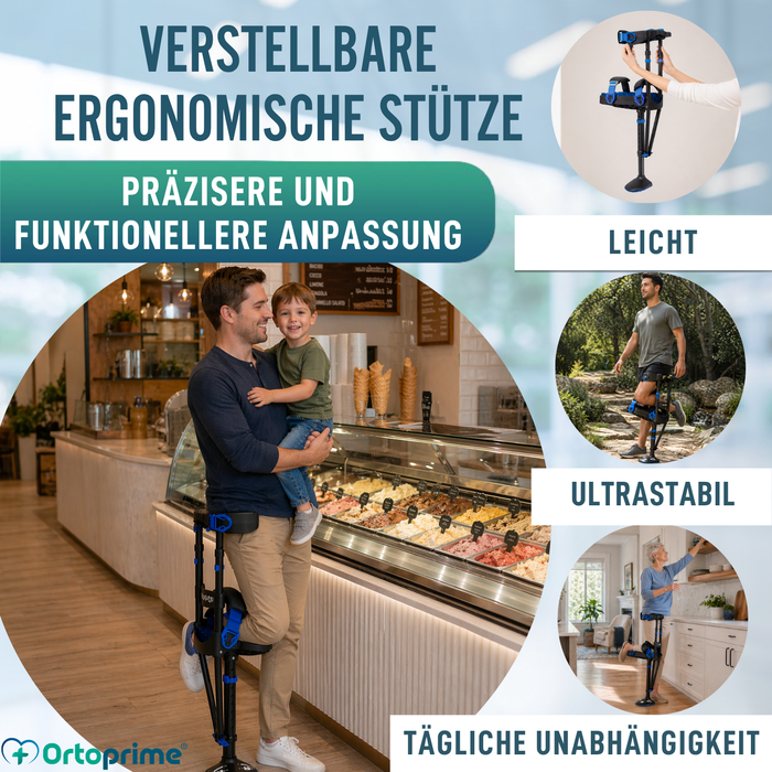 Freihändige Kniekrücke | Höhenverstellbar