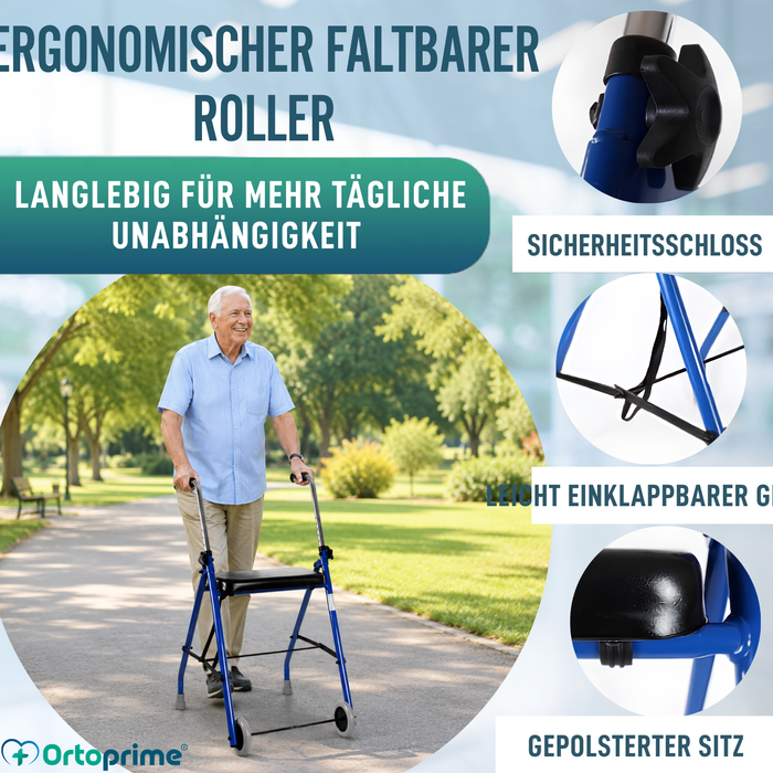 Rollator für Senioren 2 Räder | Faltbare Rollatoren für Erwachsene