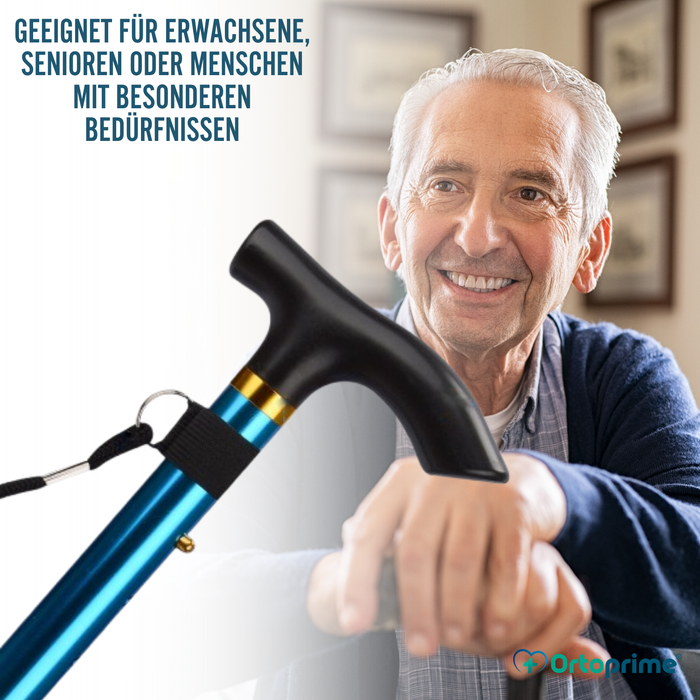 Faltstock zusammenklappbar und verlängerbar | Blauer Stock