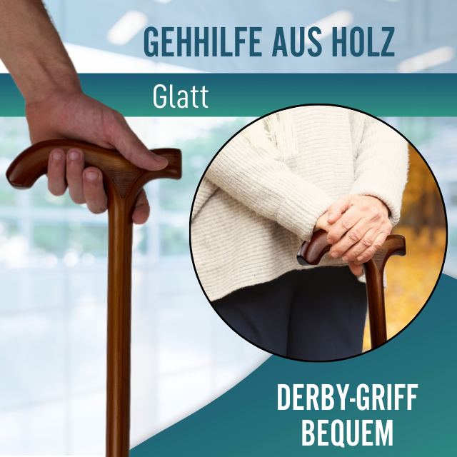 Holz Gehstock für Senioren | Derby Griff