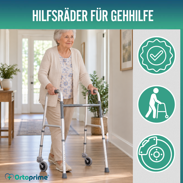 Kit x2 Räder für Gehhilfen und Gehwagen 22, 25 und 30 mm