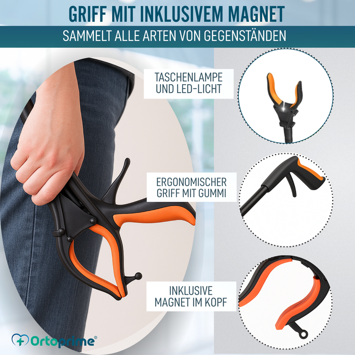 Greifer mit Magnet und LED-Licht | Faltbarer Reichweite