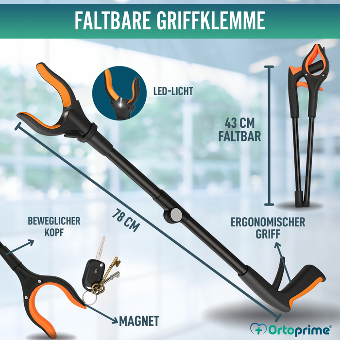 Greifer mit Magnet und LED-Licht | Faltbarer Reichweite