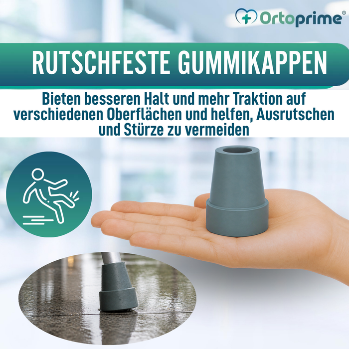 Rutschfeste Gehstock- und Krückenkappe | 2 Stück