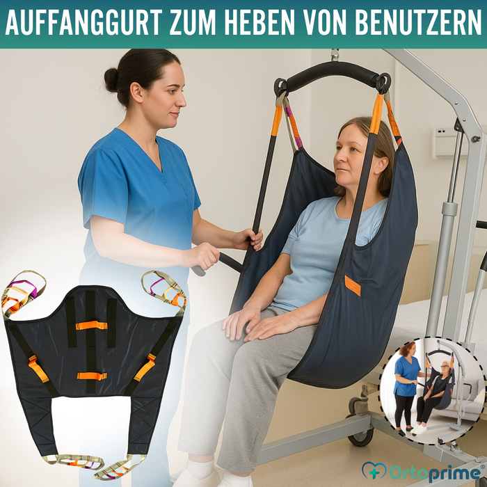 Orthopädisches Gurtzeug mit Kopfstütze für Transferkran