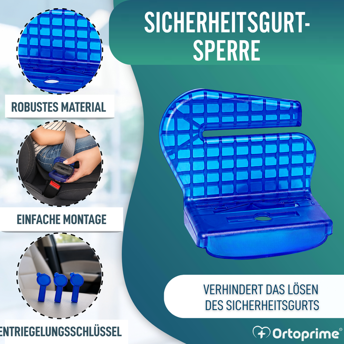 Sicherheitsgurt-Sperre mit Entriegelungsschlüsseln