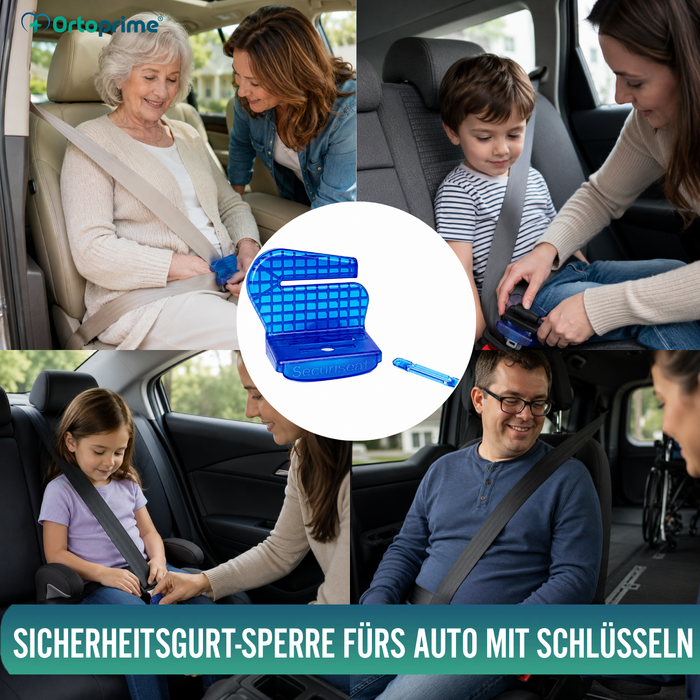 Sicherheitsgurt-Sperre mit Entriegelungsschlüsseln