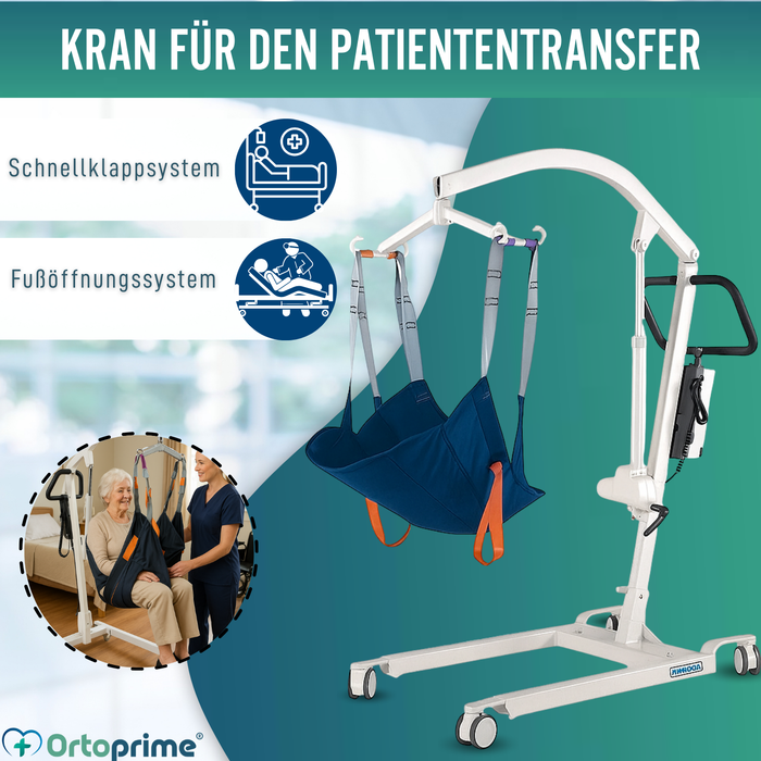 Robuste Hebebühne für Patienten mit Gurt in 2 Größen