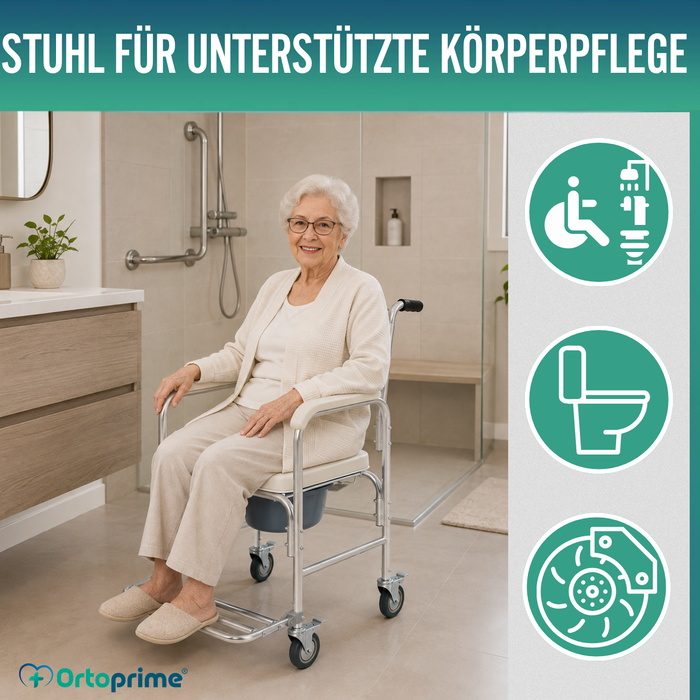 WC-Duschstuhl mit klappbaren Beinen