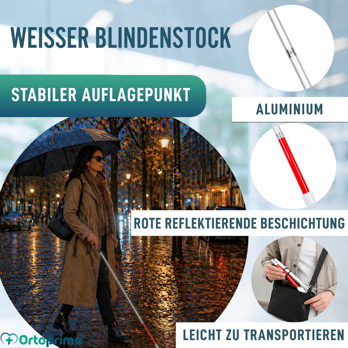 Faltbarer Blindenstock aus Aluminium