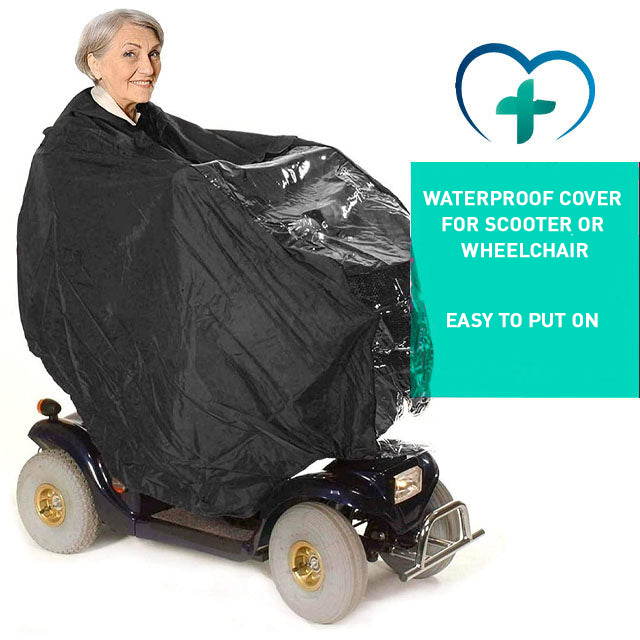 Volledige regenponcho voor scooter of elektrische rolstoel kopen Volledige regenponcho voor scooter of elektrische rolstoel kopen