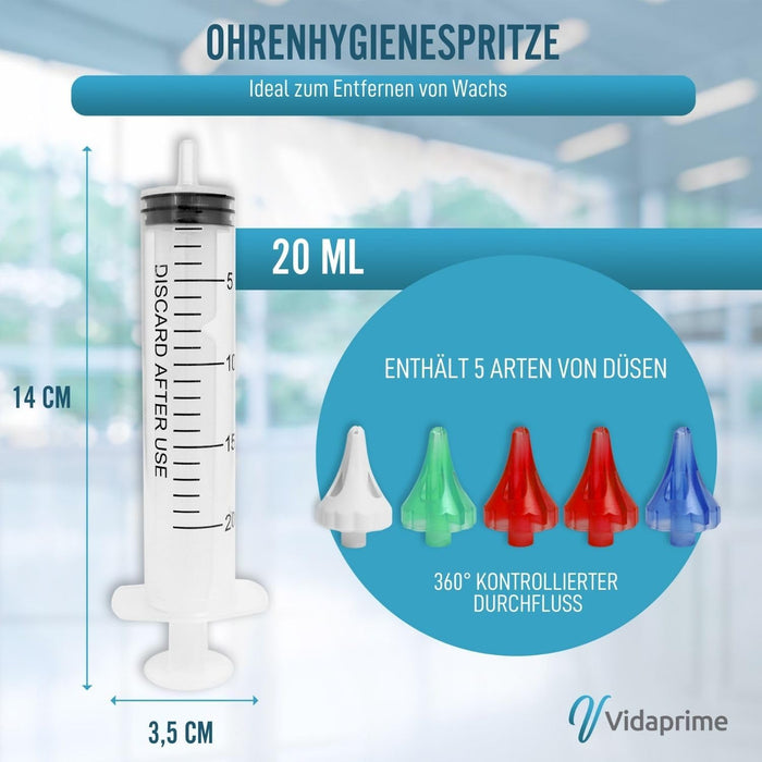 Professionelle Ohrreinigungsspritze x5 Weiche Düsen