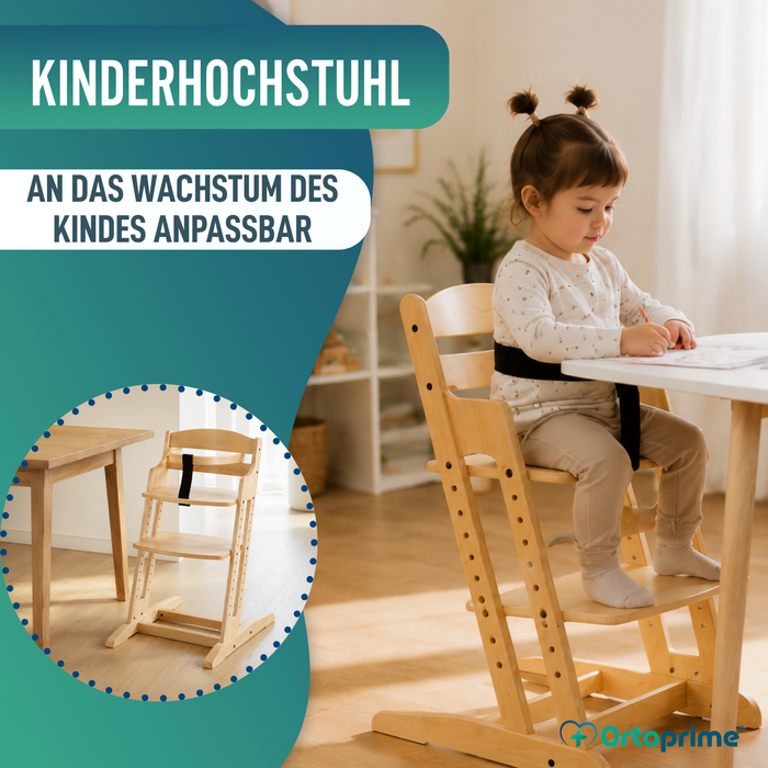Kinderhochstuhl Evolutiv aus Holz | Höhenverstellbar