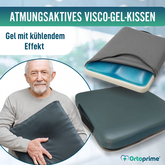 Quadratisches Antidekubitus Visko-Gel-Kissen 85 kg/m3 | Wasserdicht