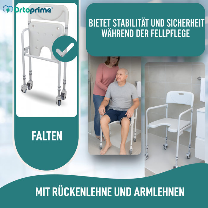 Duschstuhl in U-Form | Klappbarer Badesitz