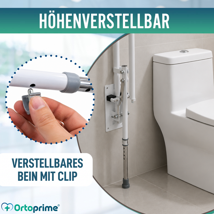 Klappbarer Bad Haltegriff mit Stützfuß | Verstellbar
