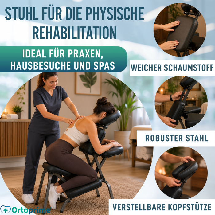 Klappbarer Massagestuhl mit Verstellbarer Kopfstütze