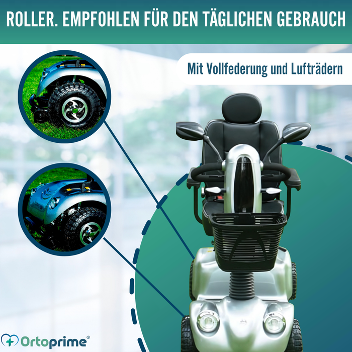 Elektrischer Scooter für Erwachsene | 4 Räder mit Federung