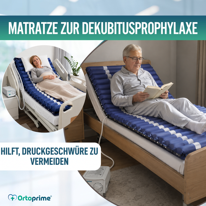 Luftmatratze mit Silent-Kompressor gegen Dekubitus für das Bett