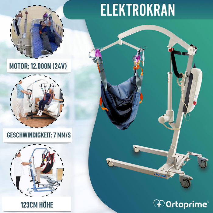 Orthopädischer Patientenlift mit Kopfstützgeschirr inkl