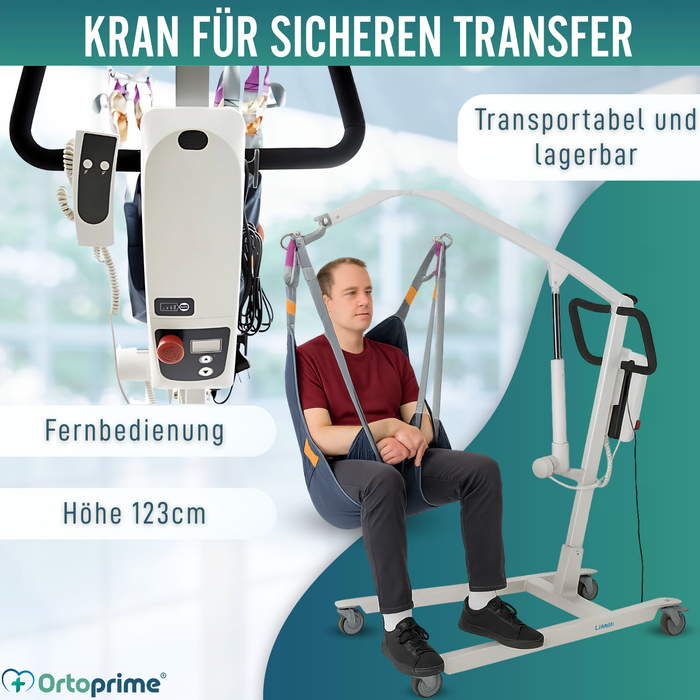 Orthopädischer Patientenlift mit Kopfstützgeschirr inkl