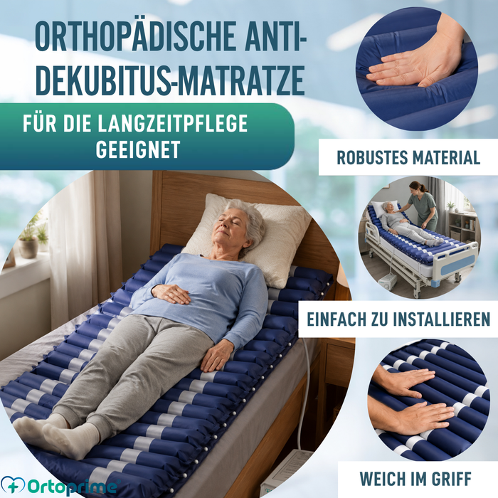 Luftmatratze mit Silent-Kompressor gegen Dekubitus für das Bett