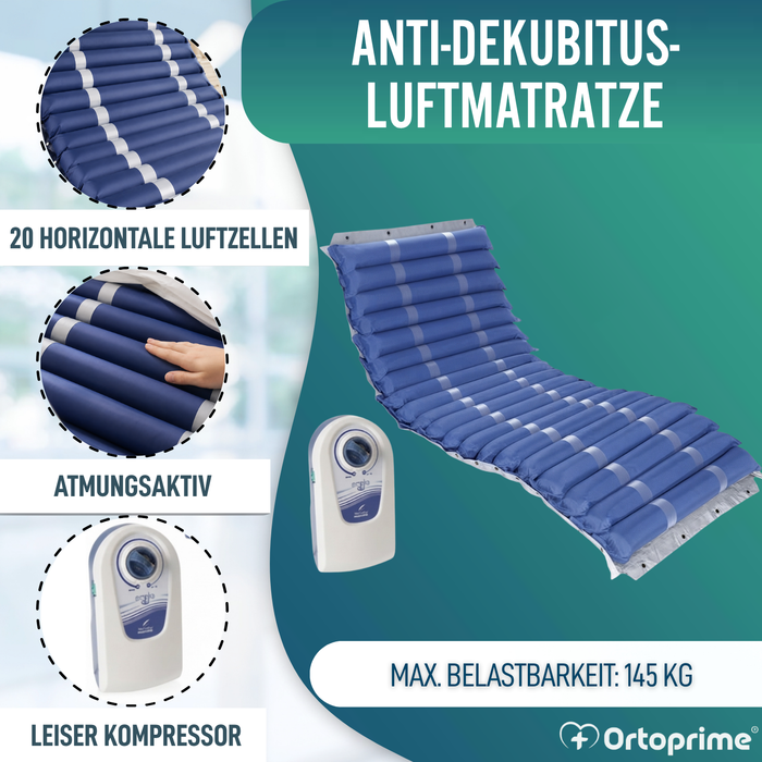 Antidekubitusmatratze mit austauschbaren Zellen und Kompressor