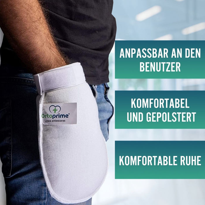 Anti-Dekubitus-Handschuh. Kratzfester Schutz