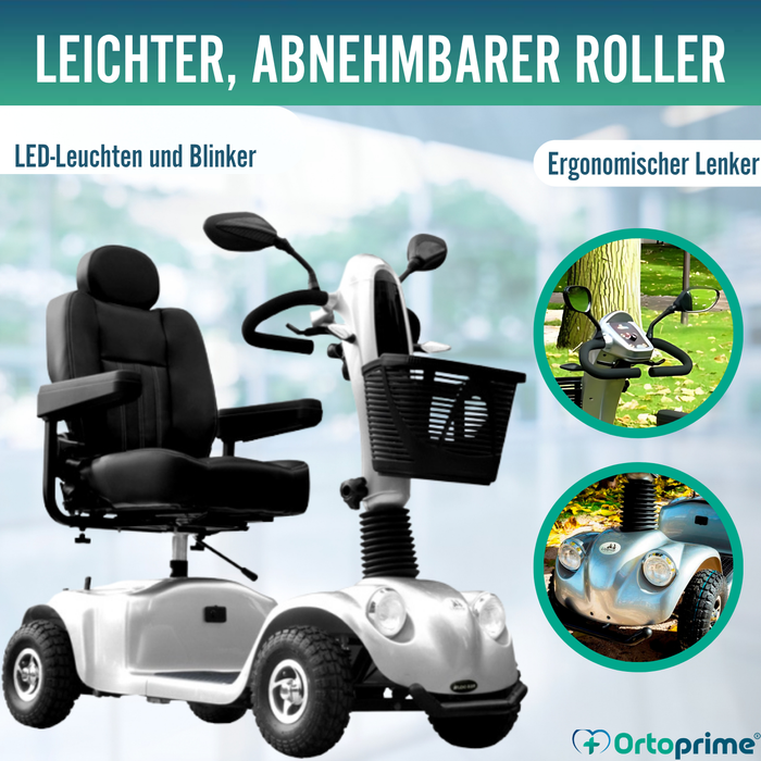 Elektrischer Scooter für Erwachsene | 4 Räder mit Federung