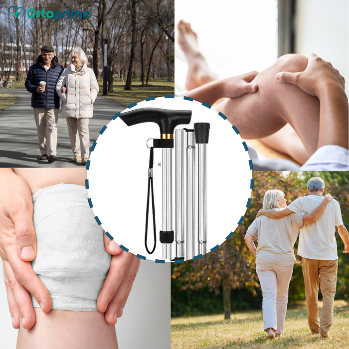 Orthopädischer Gehstock zum Gehen Verlängerbar | Silber
