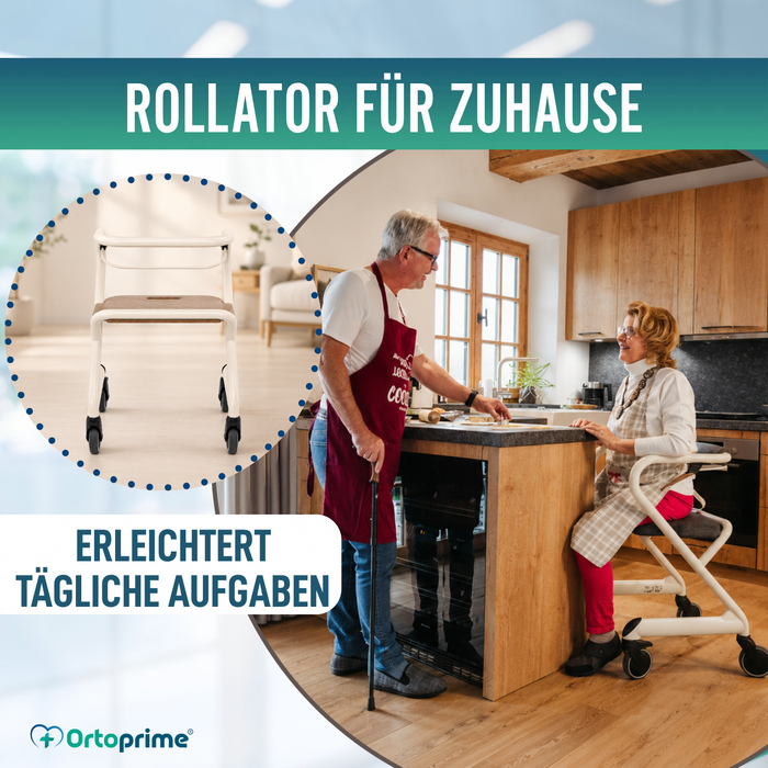 Rollator mit Sitz und Zentralbremse | Für Innenbereich