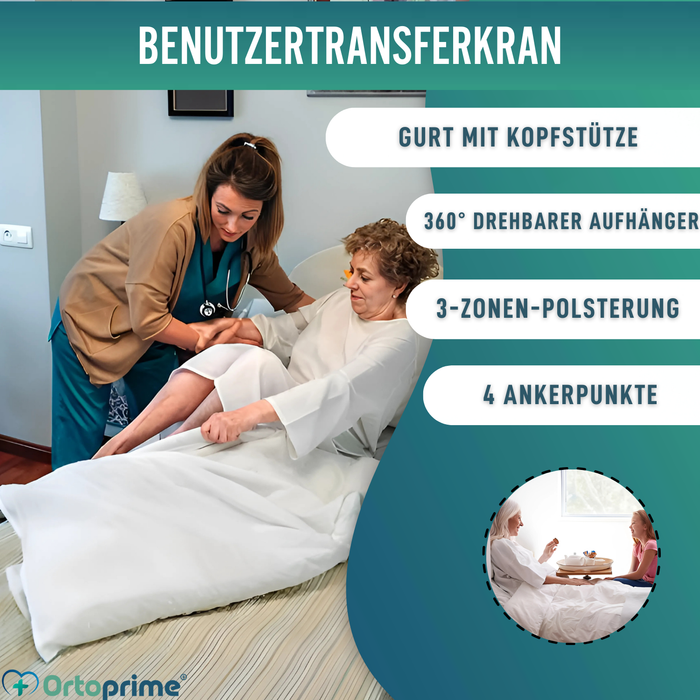 Orthopädischer Patientenlift mit Kopfstützgeschirr inkl