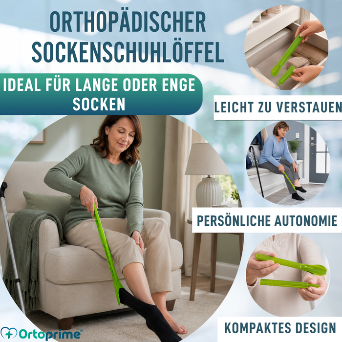 Anziehhilfe für Socken und Kompressionsstrümpfe