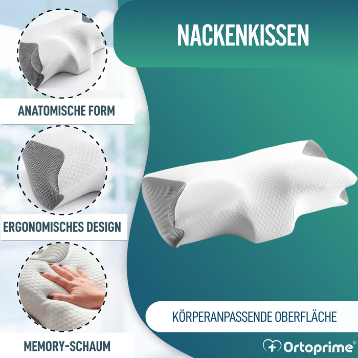 Ergonomisches viskoelastisches Nackenkissen mit Kontur