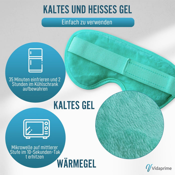 Kühl- und Wärme-Gelmaske mit verstellbarem Band für die Augen