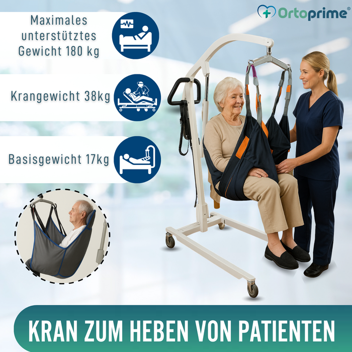 Orthopädischer Patientenlift mit Kopfstützgeschirr inkl