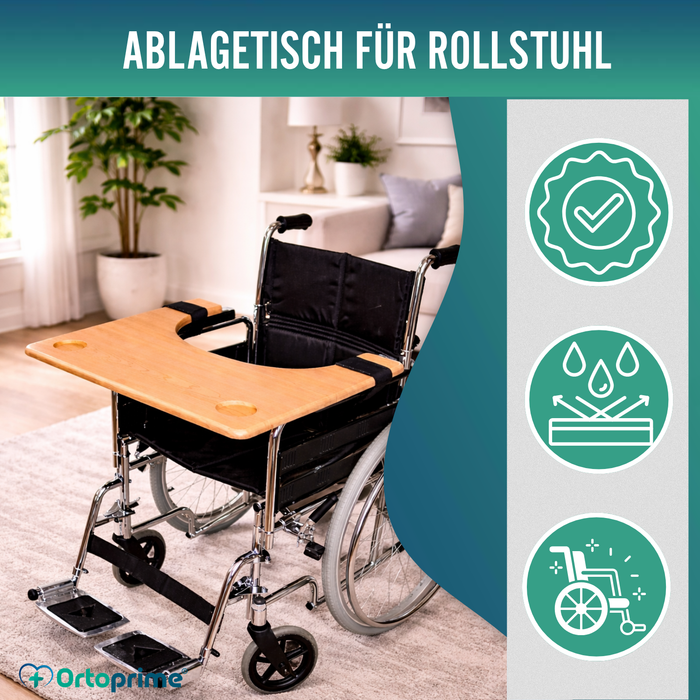 Rollstuhltisch | Tragbares Tablett mit Getränkehalter